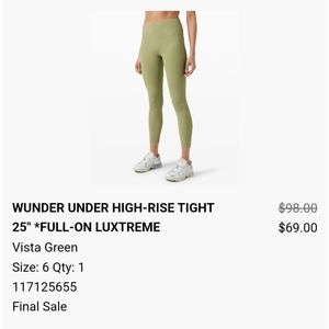 WUNDER UNDER HIGH-RISE TIGHT 25" *FULL-ON LUXTREME